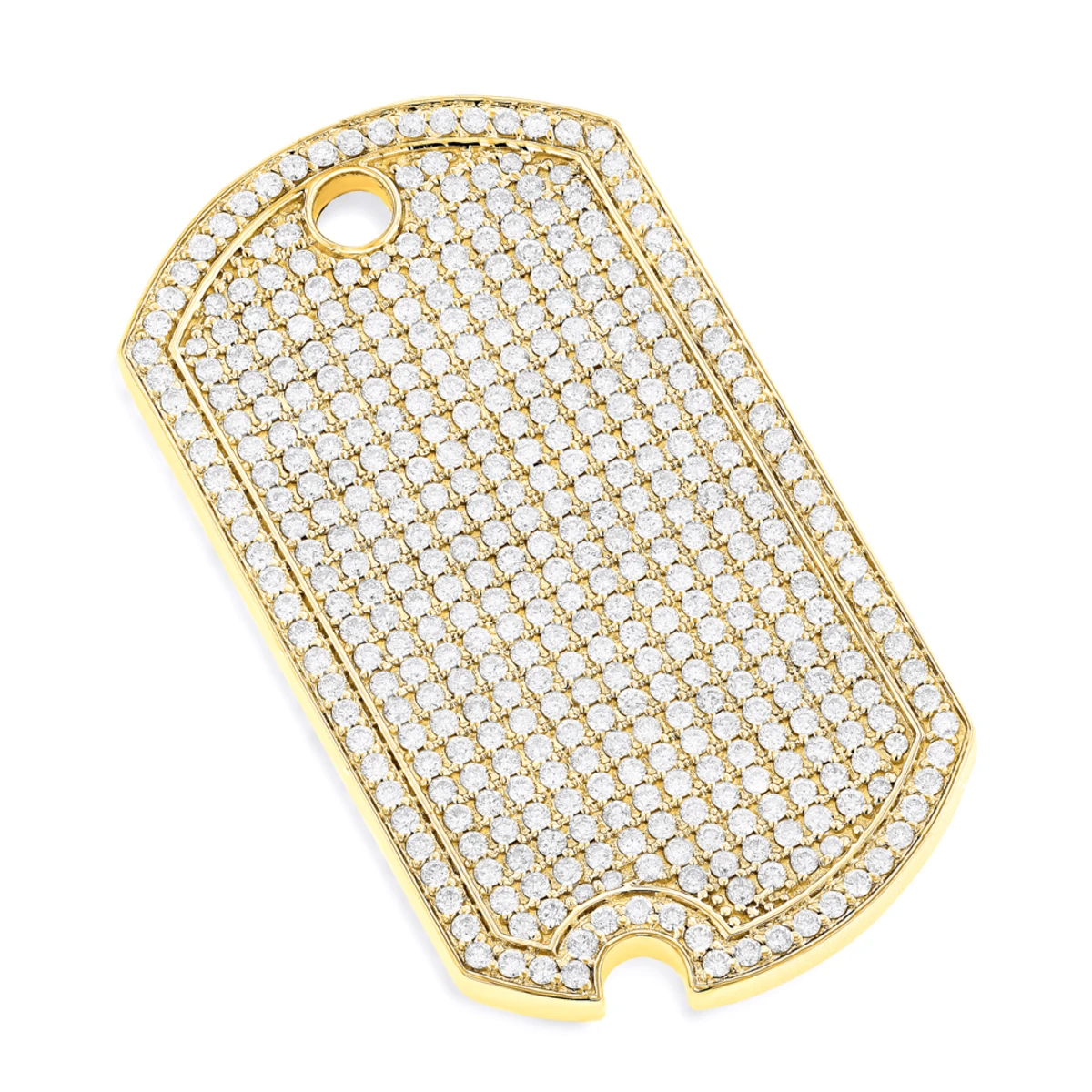 Iced Out 14K White Gold Designer Diamond Dog Tag Pendant 5ct 2 Iced Out 14K White Gold Designer Diamond Dog Tag Pendant 5ct - Image 2