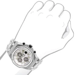 Unique Audemars Piguet Royal Oak Offshore Steel Baguette Diamond Watch For Men -Urban Jewels Shop iced out audemars piguet royal oak offshore mens diamond watch 20ct body 1 1673408102