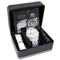 Iced Out Luxurman Men's Diamond Watch 1.25ct White MOP -Urban Jewels Shop iced out luxurman mens diamond watch 125ct white mop 4