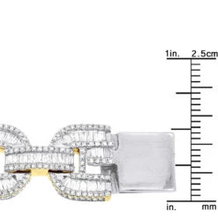Iced Out Men's Diamond Bracelet 10K Yellow Gold 10 Carats Round Baguette Diamonds 13 Iced Out Men's Diamond Bracelet 10K Yellow Gold 10 Carats Round Baguette Diamonds -Urban Jewels Shop iced out mens diamond bracelet 10k gold 10 carats round baguette diamonds 407171 ruler yellow