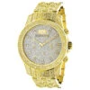 Iced Out Men's Diamond Luxurman Watch 1.25ct Yellow Gold Tone
