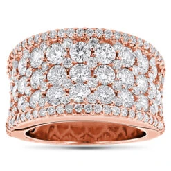 Wide Iced Out Pave Diamond Ring For Women 3.93ct 14K White Gold By Luxurman 7 Wide Iced Out Pave Diamond Ring For Women 3.93ct 14K White Gold By Luxurman -Urban Jewels Shop iced out pave diamond ring 393ct 14k gold ro