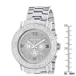 Iced Out Large Diamond Bezel Watch For Men Luxurman Escalade 6ct -Urban Jewels Shop iced out watches large diamond luxurman mens watch 625ct ruler