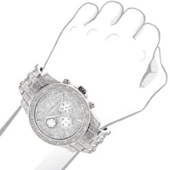Iced Out Luxurman Men's Diamond Watch 1.25ct -Urban Jewels Shop iced out watches luxurman mens diamond watch 125ct p 9286bod