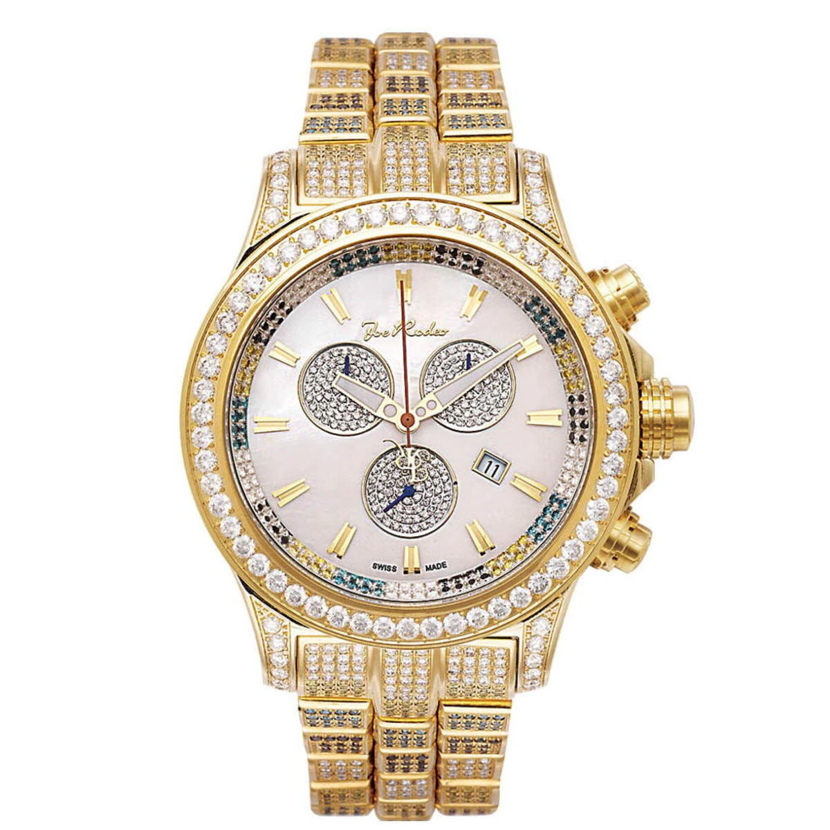 Iced Out Men's Joe Rodeo Watch 26.7ct Yellow 1 Iced Out Men's Joe Rodeo Watch 26.7ct Yellow
