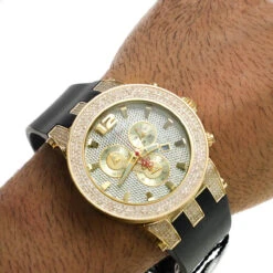Iced Out Yellow Gold Plated Joe Rodeo Broadway Men's Diamond Watch 5 Carats -Urban Jewels Shop iced out yellow gold pltd joe rodeo broadway mens diamond watch 5 carats bod2