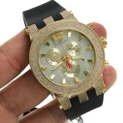 Iced Out Yellow Gold Plated Joe Rodeo Broadway Men's Diamond Watch 5 Carats -Urban Jewels Shop iced out yellow gold pltd joe rodeo broadway mens diamond watch 5 carats bod3