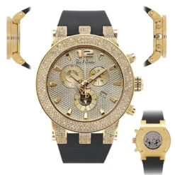 Iced Out Yellow Gold Plated Joe Rodeo Broadway Men's Diamond Watch 5 Carats -Urban Jewels Shop iced out yellow gold pltd joe rodeo broadway mens diamond watch 5 carats main2
