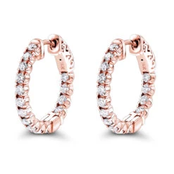 Inside Out Diamond Hoop Earrings Small 14K White Gold 1.5ct By Luxurman -Urban Jewels Shop inside out diamond hoop earrings small in 14k gold 15ct by luxurman ro