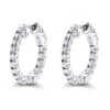 Inside Out Diamond Hoop Earrings Small 14K White Gold 1.5ct By Luxurman