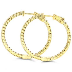 Inside Out Yellow Diamond Hoop Earrings 14K Yellow Gold By Luxurman 2.2ct. -Urban Jewels Shop inside out yellow diamond hoop earrings in 14k gold by luxurman 22ct backye