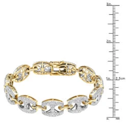 14K Yellow Gold Gucci Link Diamond Bracelet For Ladies 5 Carat By LUXURMAN -Urban Jewels Shop jewelry 14k gold gucci link diamond bracelet for ladies 5 carat by luxurman rulerye