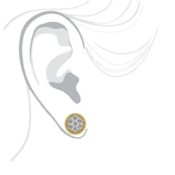 14K Yellow Gold Large Diamond Cluster Earrings Studs For Men & Women 5 Carat Look -Urban Jewels Shop jewelry 14k gold large diamond cluster earrings studs for men women 5 carat look 803189 bodye