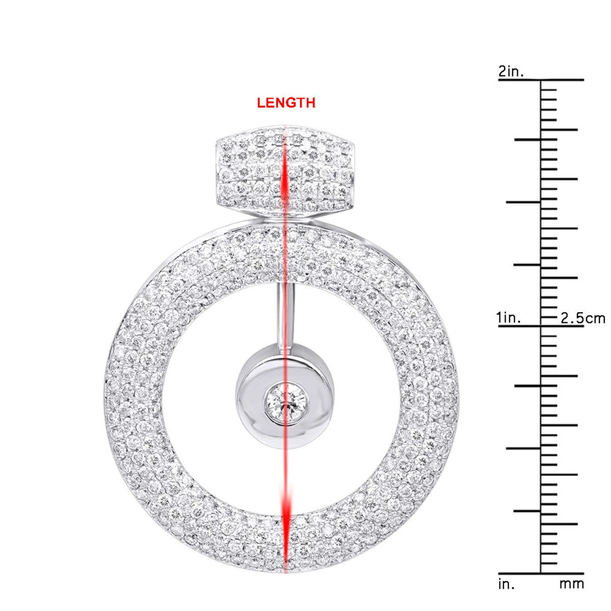 14K White Gold Large Round Shape Diamond Circle Pendant For Women 5.25CT Luxurman 10 14K White Gold Large Round Shape Diamond Circle Pendant For Women 5.25CT Luxurman - Image 10