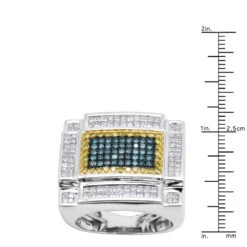 14K White Gold White Yellow And Blue Diamond Ring For Men 3.75 Carats Color Diamonds 15 14K White Gold White Yellow And Blue Diamond Ring For Men 3.75 Carats Color Diamonds -Urban Jewels Shop jewelry 14k gold white yellow and blue diamond ring for men 375 carats color diamonds 407073 rulerwh