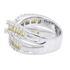 14K White Gold White Yellow Diamond Statement Criss Cross Ring For Women 2 Carats 11 14K White Gold White Yellow Diamond Statement Criss Cross Ring For Women 2 Carats -Urban Jewels Shop jewelry 14k gold white yellow diamond statement criss cross ring for women 2 carats backwh