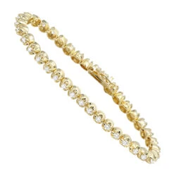 3 Carat Diamond Tennis Bracelet For Men & Women 14K Yellow Gold Prong Set Diamonds