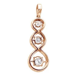 3 Stone Infinity Diamond Pendant For Women 14K Rose Gold By Luxurman -Urban Jewels Shop jewelry 3 stone infinity diamond pendant for women 14k gold by luxurman backro
