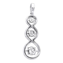 3 Stone Infinity Diamond Pendant For Women 14K Rose Gold By Luxurman -Urban Jewels Shop jewelry 3 stone infinity diamond pendant for women 14k gold by luxurman backwh