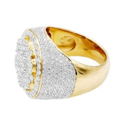 5 Carat Round Diamond Cluster Ring For Men Solid 14K Yellow Gold -Urban Jewels Shop jewelry 5 carat round diamond cluster ring for men in solid 14k gold 803188 backye