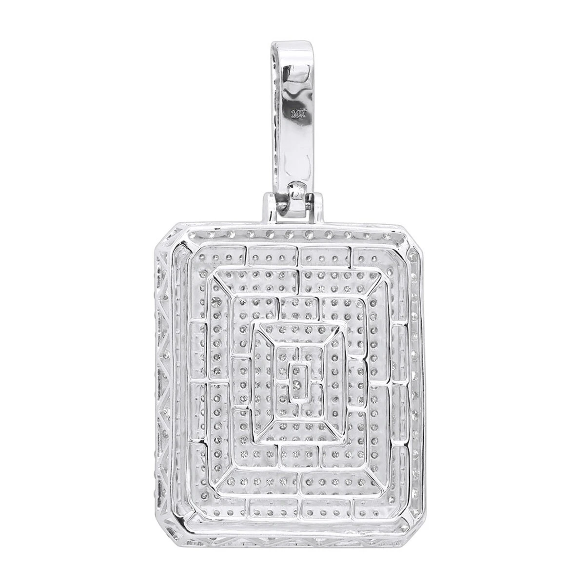 Big 14K Yellow Gold Iced Out Diamond Dog Tag Pendant For Men 8 Carats 2.25 Inches 4 Big 14K Yellow Gold Iced Out Diamond Dog Tag Pendant For Men 8 Carats 2.25 Inches - Image 4