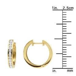 Classy Small 1/2 Inch Diamond Hoop Earrings 14K Yellow Gold Huggies Round Diamonds 15 Classy Small 1/2 Inch Diamond Hoop Earrings 14K Yellow Gold Huggies Round Diamonds -Urban Jewels Shop jewelry classy small 12 inch diamond hoop earrings 14k gold huggies round diamonds rulerye