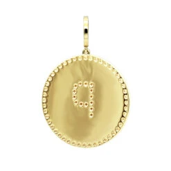 Customizable 14K Yellow Gold Diamond Circle Alphabet Pendant For Women 0.7ct Medallion -Urban Jewels Shop jewelry customizable 14k gold diamond circle alphabet pendant for women 07ct medallion backye