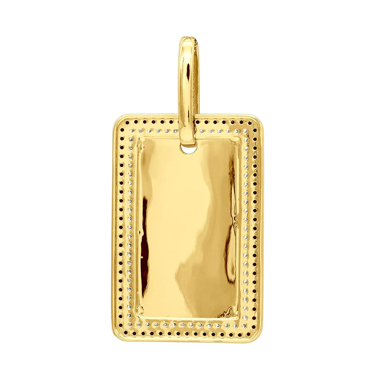 Engravable 2 Carat Black And White Diamond Dog Tag Pendant For Men 14K White Gold 5 Engravable 2 Carat Black And White Diamond Dog Tag Pendant For Men 14K White Gold - Image 5