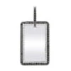 Engravable 2 Carat Black And White Diamond Dog Tag Pendant For Men 14K White Gold
