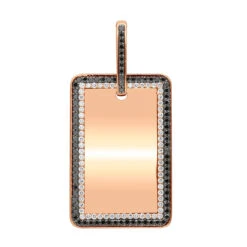 Engravable 2 Carat Black And White Diamond Dog Tag Pendant For Men 14K White Gold 10 Engravable 2 Carat Black And White Diamond Dog Tag Pendant For Men 14K White Gold -Urban Jewels Shop jewelry engravable 2 carat black and white diamond dog tag pendant for men 14k gold 000868 ro 1