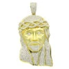Large 18K Yellow Gold Hip Hop Jesus Face VS Diamond Pendant For Men