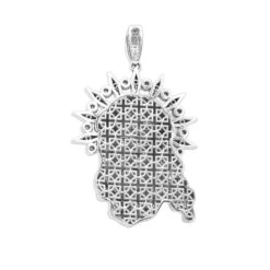Unique Hip Hop Large Diamond 14K White Gold Jesus Head Pendant -Urban Jewels Shop jewelry hip hop jewelry pieces unique large diamond 14k gold jesus head pendant backwh