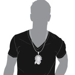 Unique Hip Hop Large Diamond 14K White Gold Jesus Head Pendant -Urban Jewels Shop jewelry hip hop jewelry pieces unique large diamond 14k gold jesus head pendant bodwh