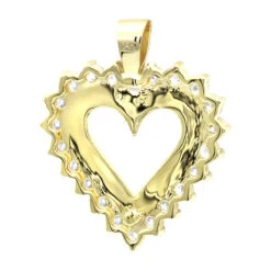 Large 14K Yellow Gold Open Heart Diamond Pendant For Women 2.75ct VS Diamonds -Urban Jewels Shop jewelry large 14k gold open heart diamond pendant for women 275ct vs diamonds backye