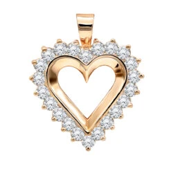 Large 14K Yellow Gold Open Heart Diamond Pendant For Women 2.75ct VS Diamonds -Urban Jewels Shop jewelry large 14k gold open heart diamond pendant for women 275ct vs diamonds ro