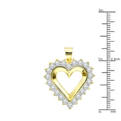 Large 14K Yellow Gold Open Heart Diamond Pendant For Women 2.75ct VS Diamonds -Urban Jewels Shop jewelry large 14k gold open heart diamond pendant for women 275ct vs diamonds rulerye
