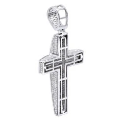 Large Iced Out Diamond Cross Pendant For Men 14K White Gold Side Diamonds 11 Large Iced Out Diamond Cross Pendant For Men 14K White Gold Side Diamonds -Urban Jewels Shop jewelry large iced out diamond cross pendant for men in 14k gold side diamonds backwh