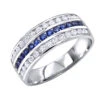 Platinum Sapphire And Diamond Wedding Band For Men Or Women By Luxurman