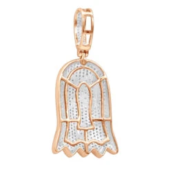 10K Yellow Gold Emoji Ghost Haloween Diamond Pendant For Men 1.2ct -Urban Jewels Shop jewelry real 10k gold emoji ghost haloween diamond pendant for men 12ct backro
