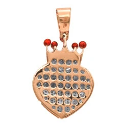 10K Yellow Gold Fully Iced Out Puffed Diamond Crown Heart Pendant 1 Carat -Urban Jewels Shop jewelry real 14k gold fully iced out puffed diamond crown heart pendant 1 carat backro