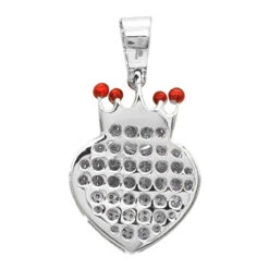 10K Yellow Gold Fully Iced Out Puffed Diamond Crown Heart Pendant 1 Carat -Urban Jewels Shop jewelry real 14k gold fully iced out puffed diamond crown heart pendant 1 carat backwh