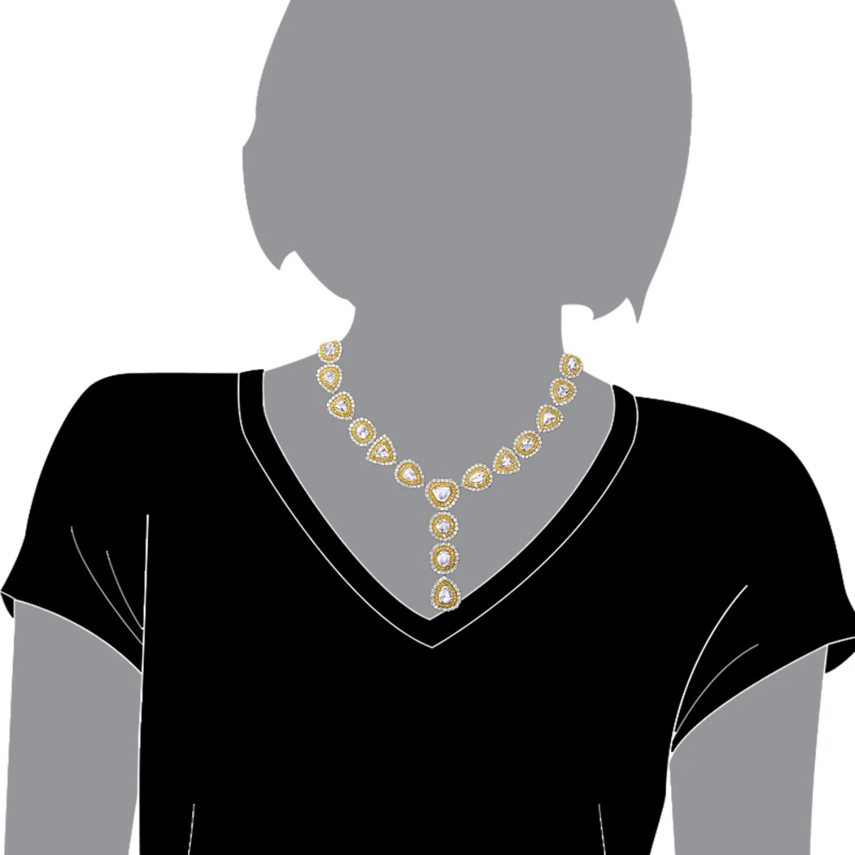 Royal Style Ladies Yellow And White Diamond Necklace 18K Gold 53.17ct 3 Royal Style Ladies Yellow And White Diamond Necklace 18K Gold 53.17ct - Image 3