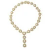 Royal Style Ladies Yellow And White Diamond Necklace 18K Gold 53.17ct