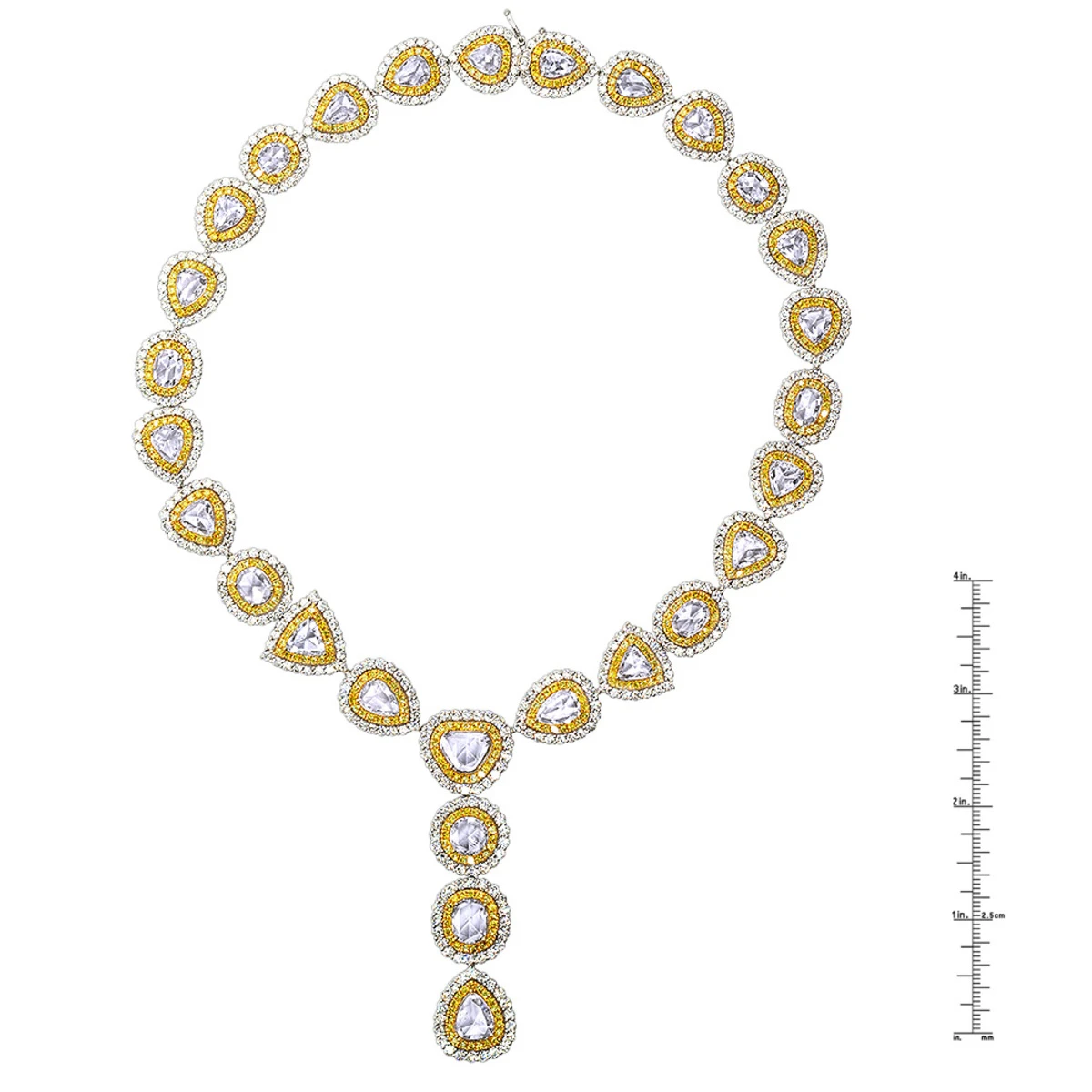 Royal Style Ladies Yellow And White Diamond Necklace 18K Gold 53.17ct 4 Royal Style Ladies Yellow And White Diamond Necklace 18K Gold 53.17ct - Image 4