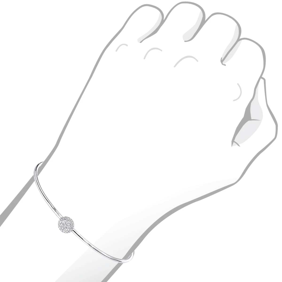 Stackable 14K White Gold Pave Diamond Bangle Bracelet For Women 0.42ct Luxurman 5 Stackable 14K White Gold Pave Diamond Bangle Bracelet For Women 0.42ct Luxurman - Image 5