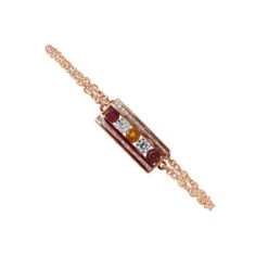 Unique 14K Yellow Gold Ruby Citrine Garnet Gemstone & Diamond Bracelet For Women 1.75ct -Urban Jewels Shop jewelry unique 14k gold ruby citrine garnet gemstone diamond bracelet for women 175ct 000978 ro