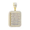 Unique 1.75 Carat Small Diamond 14K Yellow Gold Iced Out Dog Tag Pendant 1 Inch