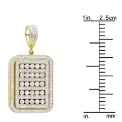 Unique 1.75 Carat Small Diamond 14K Yellow Gold Iced Out Dog Tag Pendant 1 Inch -Urban Jewels Shop jewelry unique 175 carat small diamond 14k gold iced out dog tag pendant 1 inch 803177 rulerye