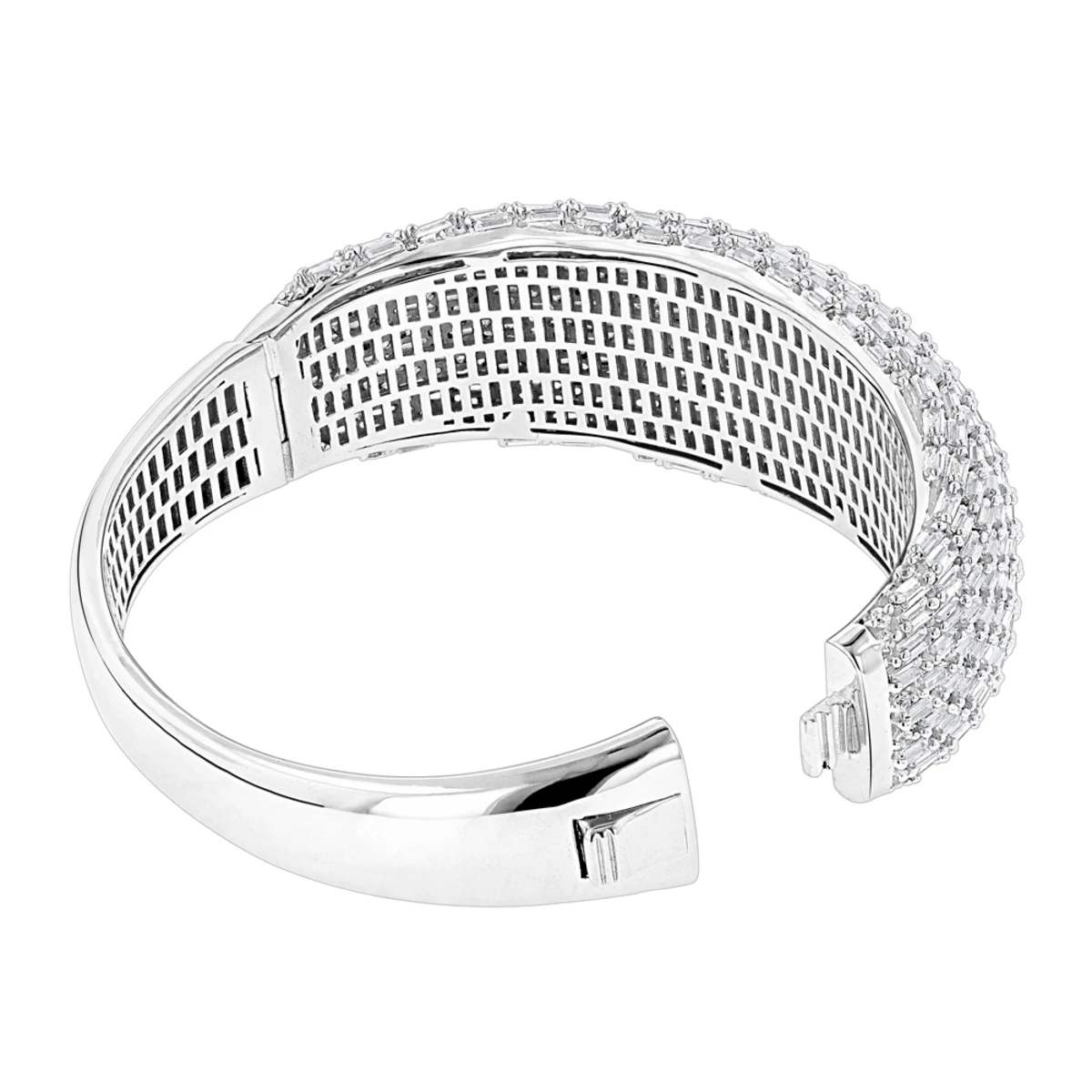 Unique Designer Diamond Bangle Bracelet For Women 12ct 14K White Gold 4 Unique Designer Diamond Bangle Bracelet For Women 12ct 14K White Gold - Image 4