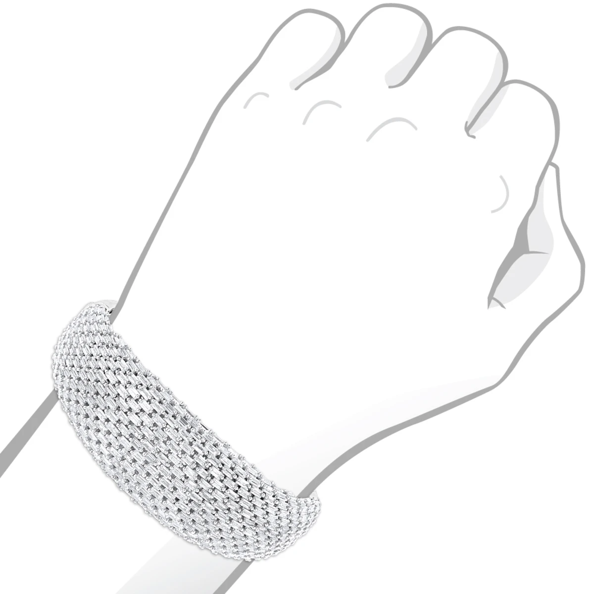 Unique Designer Diamond Bangle Bracelet For Women 12ct 14K White Gold 5 Unique Designer Diamond Bangle Bracelet For Women 12ct 14K White Gold - Image 5